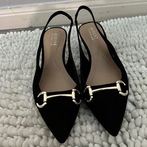 Alfani Black Flats with Gold Hardware